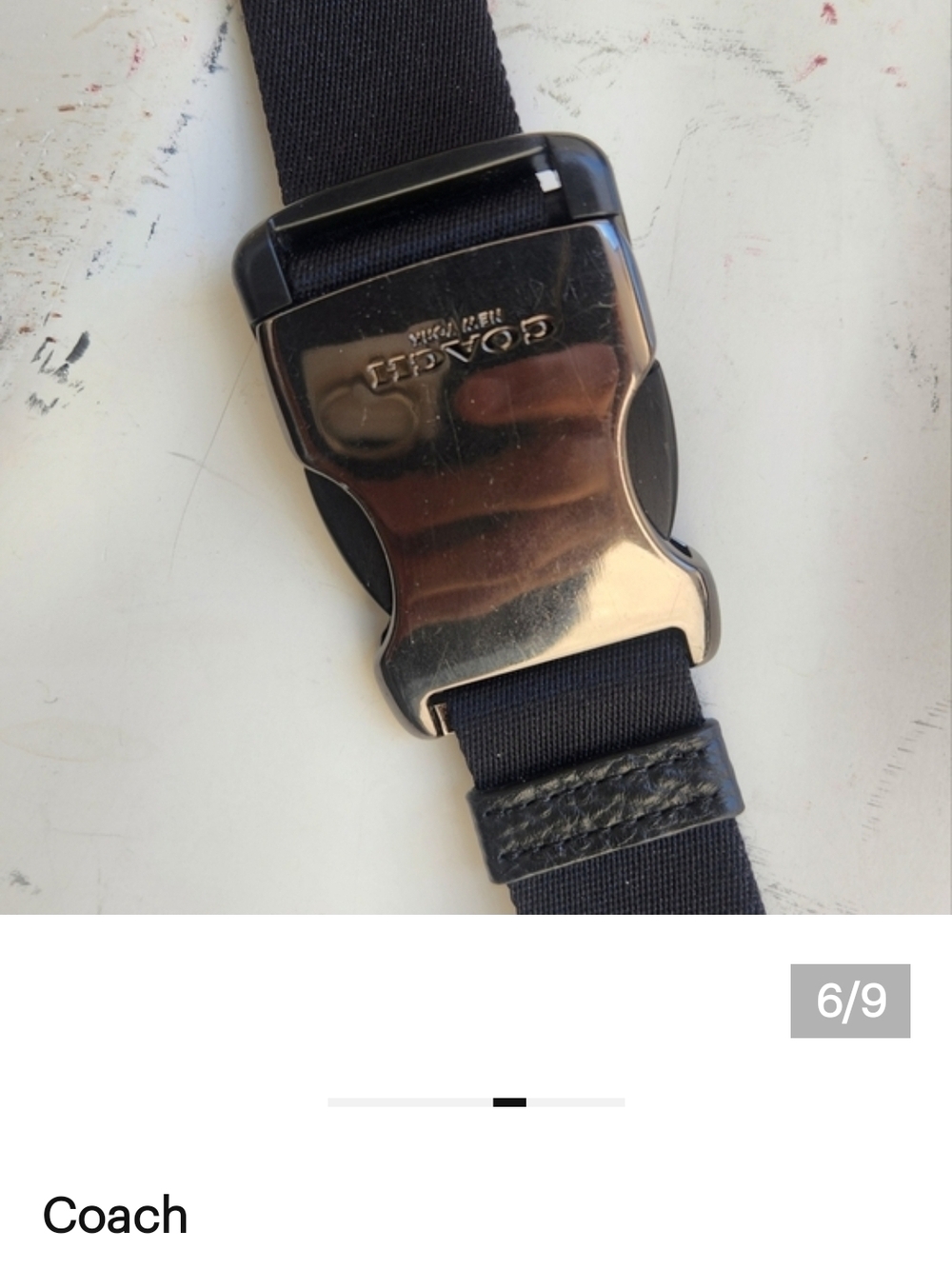 Coach Black Leather Belt Bag with Logo Patch - Picture 6 of 8
